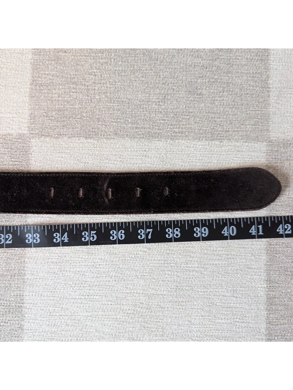 Vintage 90s Banana Republic dark brown suede leather O-ring belt
